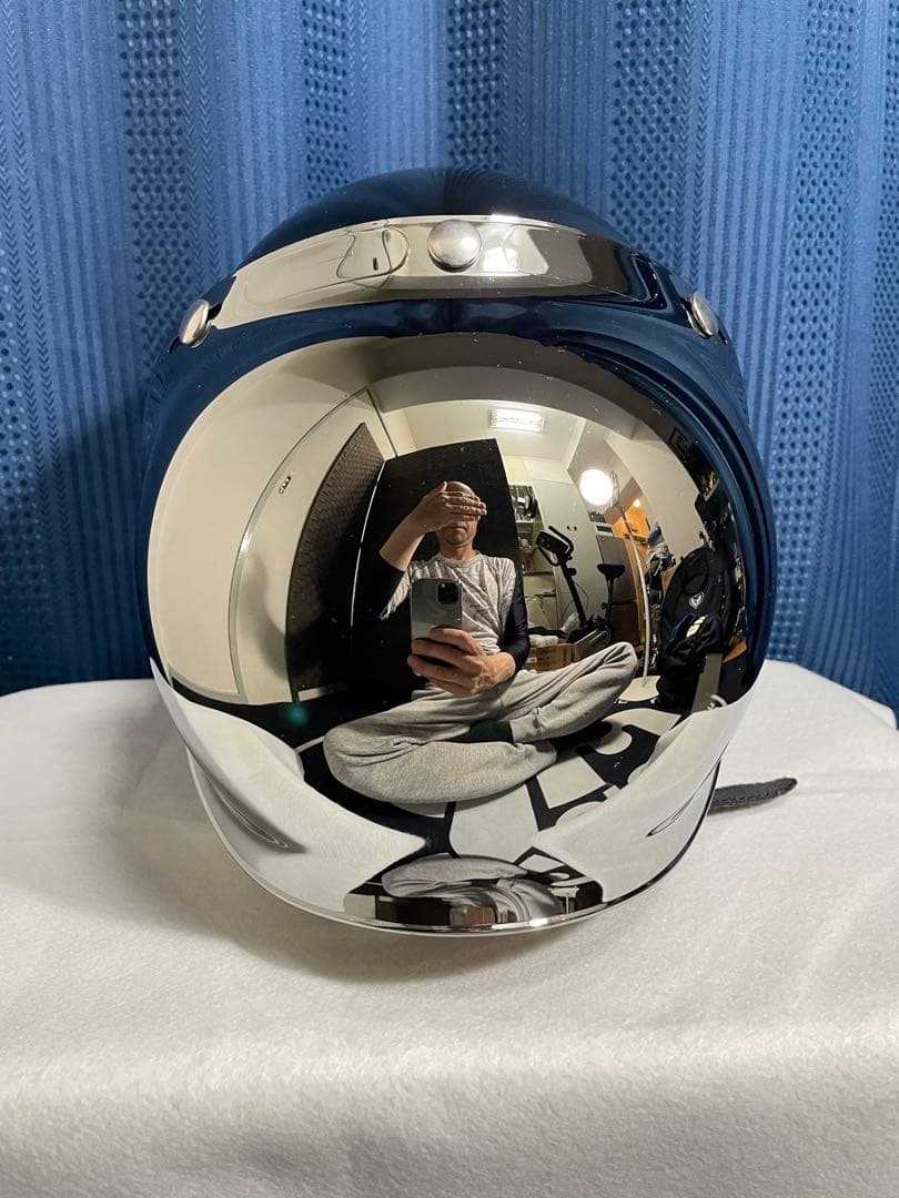 tt&co スーパーマグナムダブルストラップ仕様ヘルメット　バブルシールドミラー