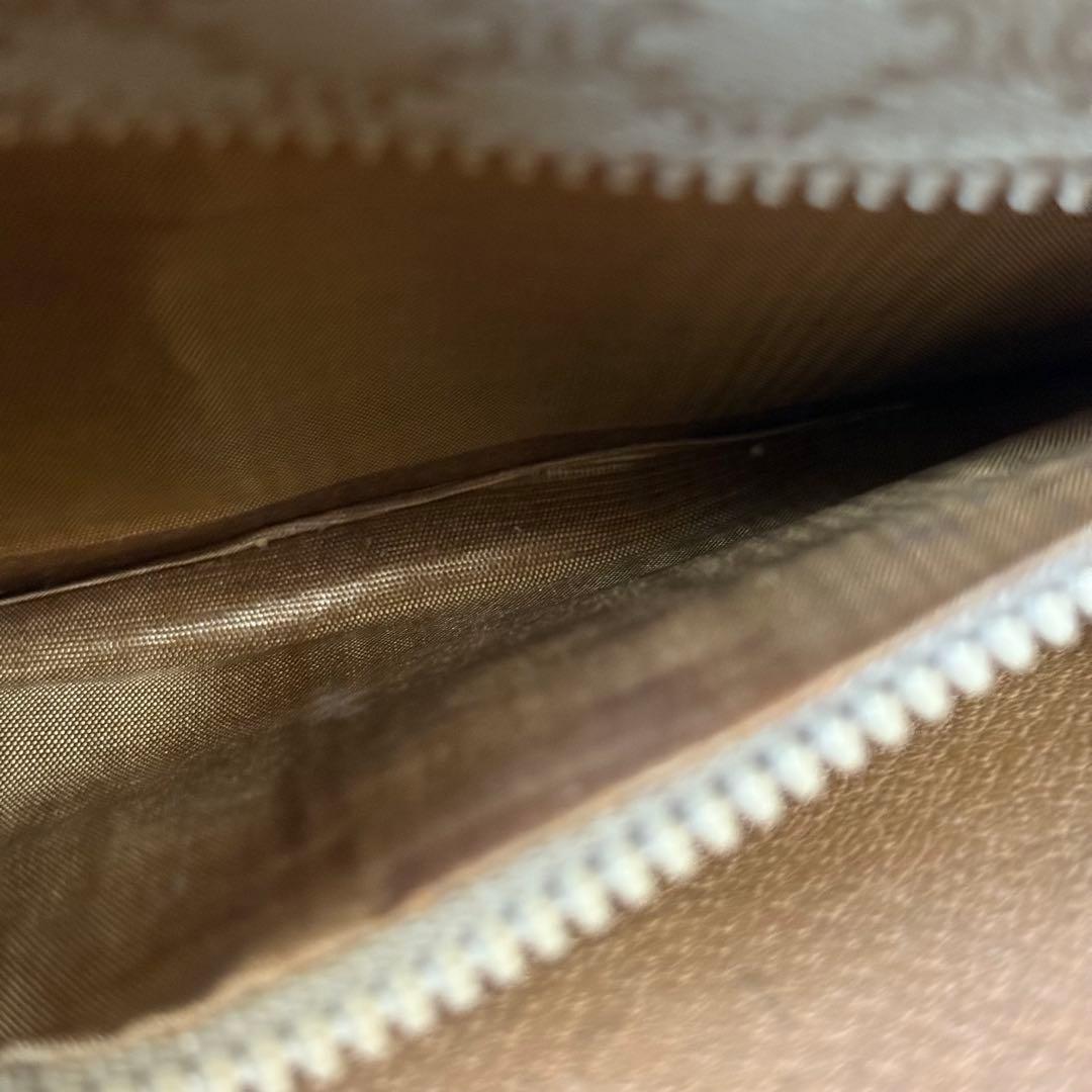 セリーヌ マカダム ショルダーバッグ PVC レザー ポシェット ベージュ