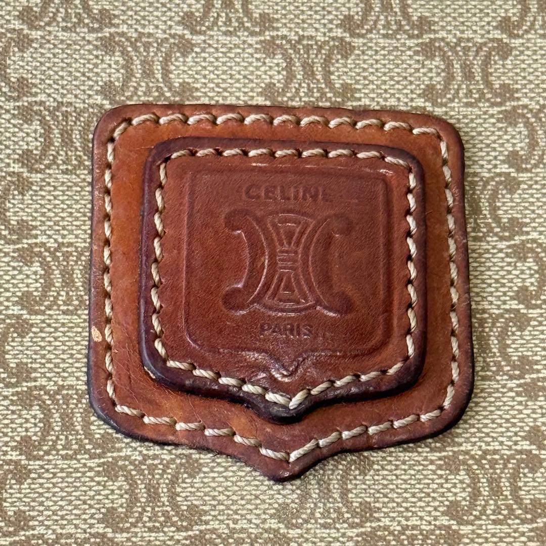 セリーヌ マカダム ショルダーバッグ PVC レザー ポシェット ベージュ