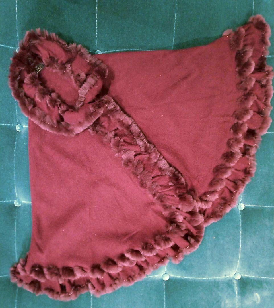 LANVIN COLLECTION カシミア混 ウールファーケープ