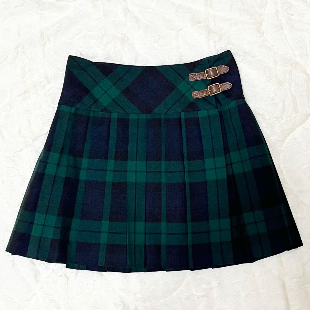 《美品》【150〜160】ラルフローレン　プリーツ巻きスカート　ブラックウォッチ