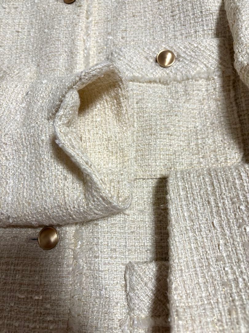 anysis アイボリー ノーカラー ジャケット ツイード