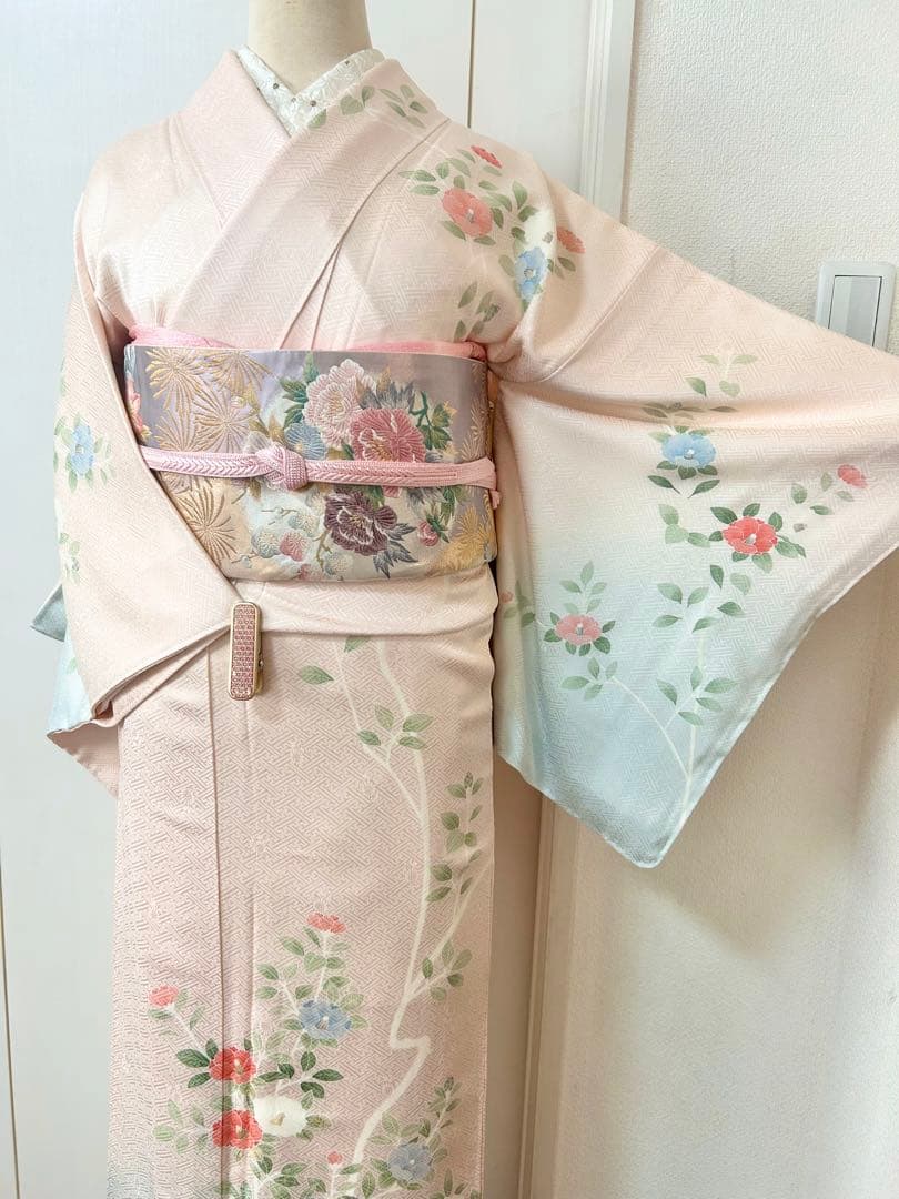 美品　相良刺繍　正絹訪問着　フルセット4点　卒業式　入学式　七五三　お宮参り