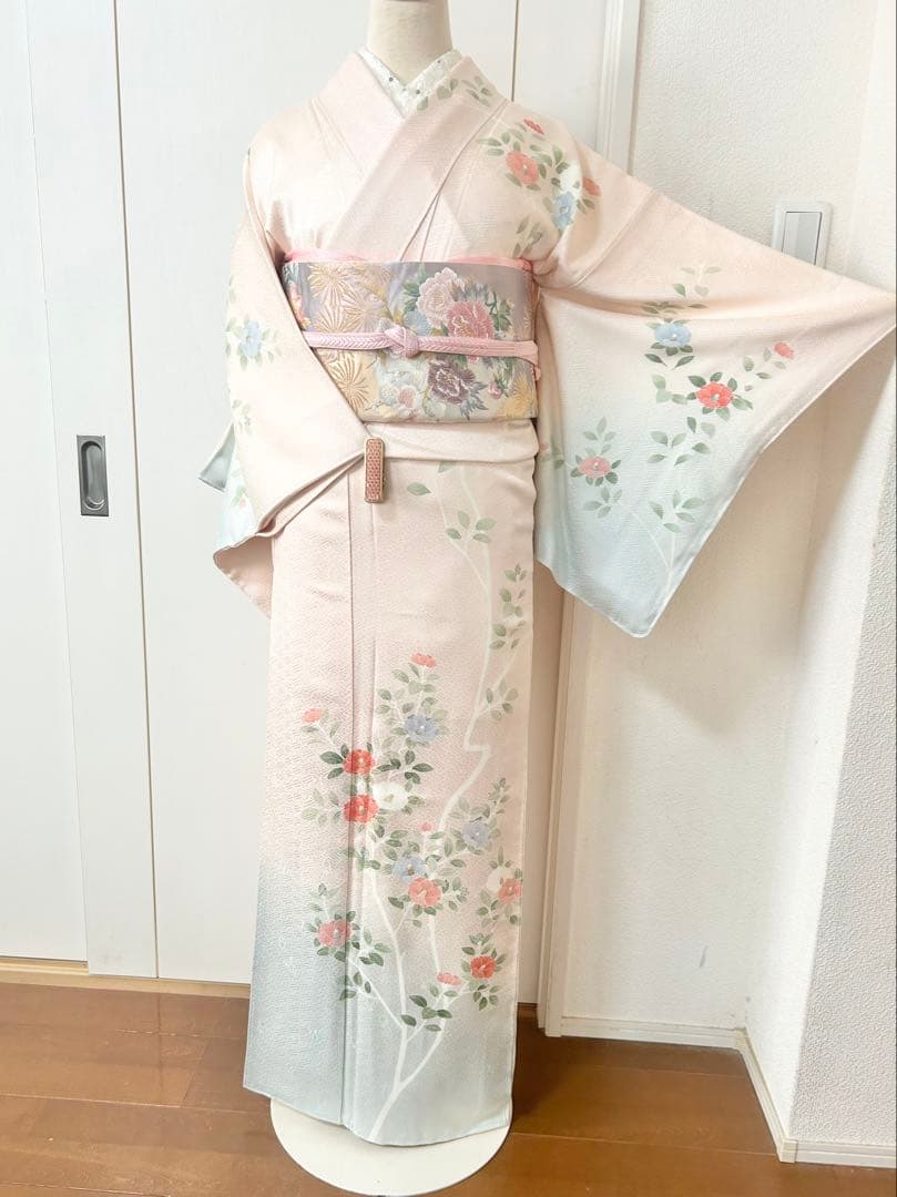 美品　相良刺繍　正絹訪問着　フルセット4点　卒業式　入学式　七五三　お宮参り