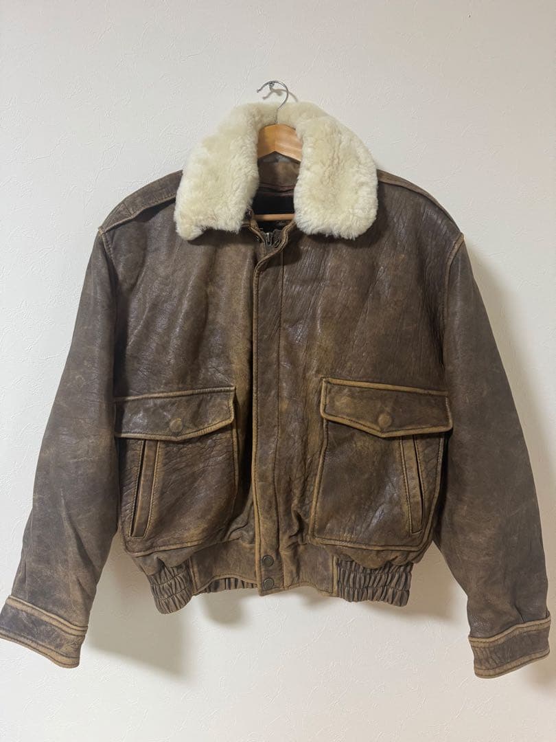 G-1 レザーフライトジャケット ボア襟・ライナー着脱可　羊革　vintage