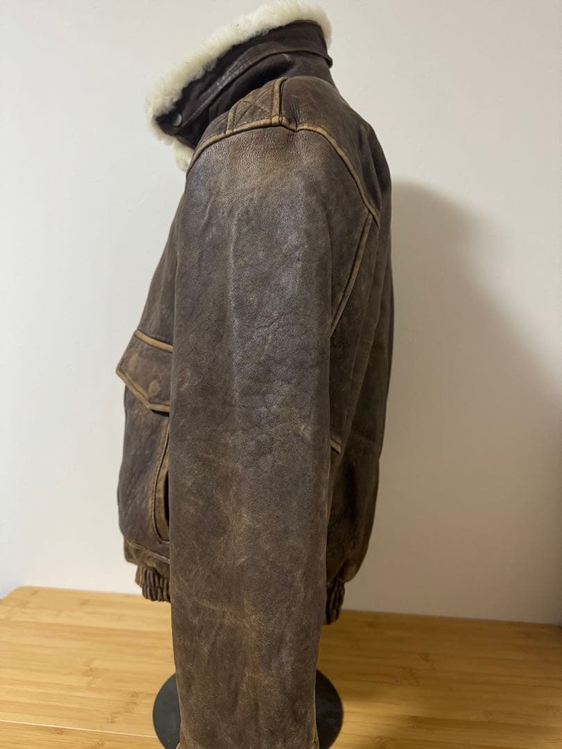 G-1 レザーフライトジャケット ボア襟・ライナー着脱可　羊革　vintage