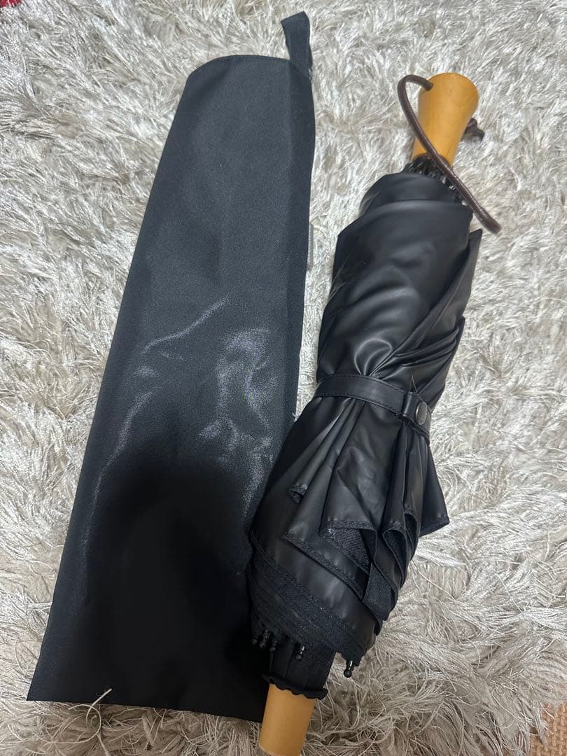 サンバリア100 折りたたみ日傘 ２段折 無地 ブラック