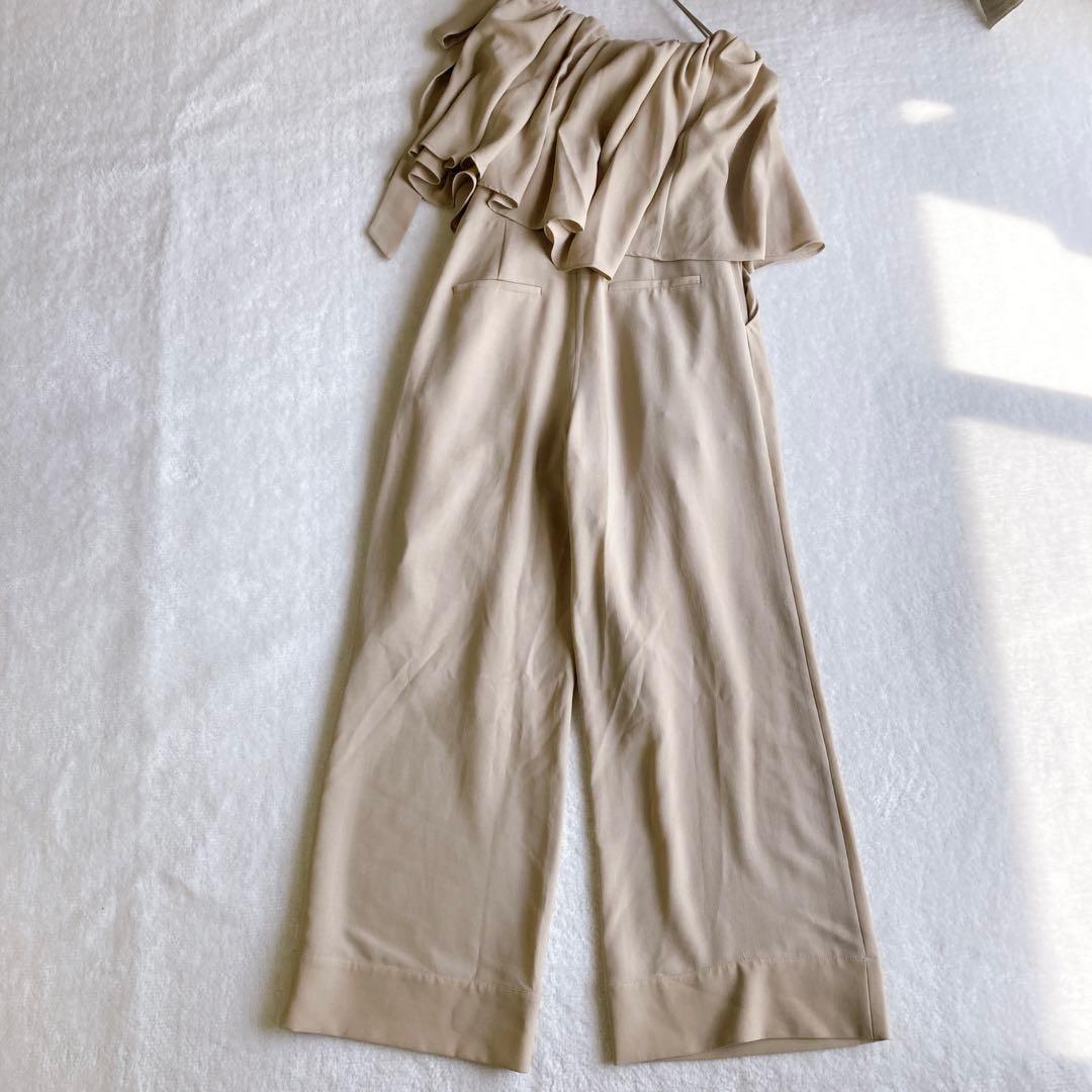 美品✨anuans アニュアンス【M】ワンショルフリルオールインワン 肩リボン