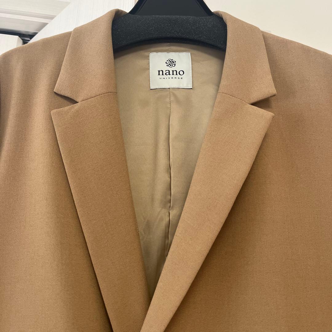 nano ベージュ ダブルブレストジャケットとスカートのセットアップ2点セット
