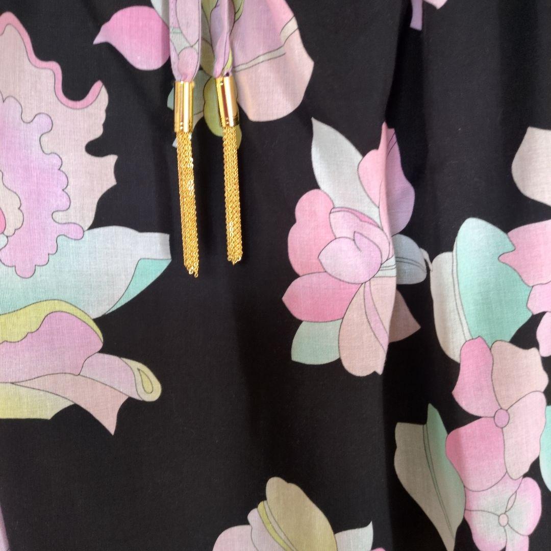 近年人気プリントLEONARD FASHION 花柄７分袖チュニック