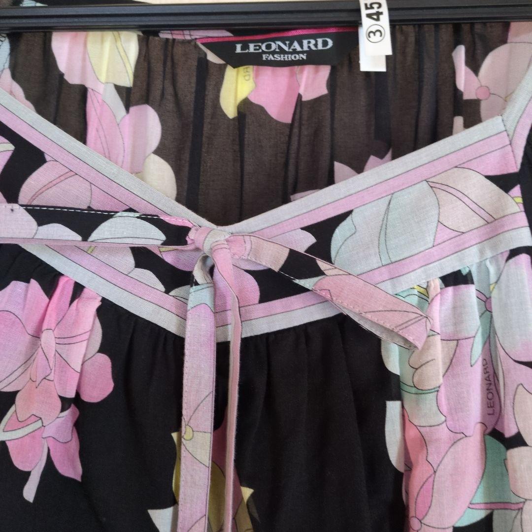 近年人気プリントLEONARD FASHION 花柄７分袖チュニック