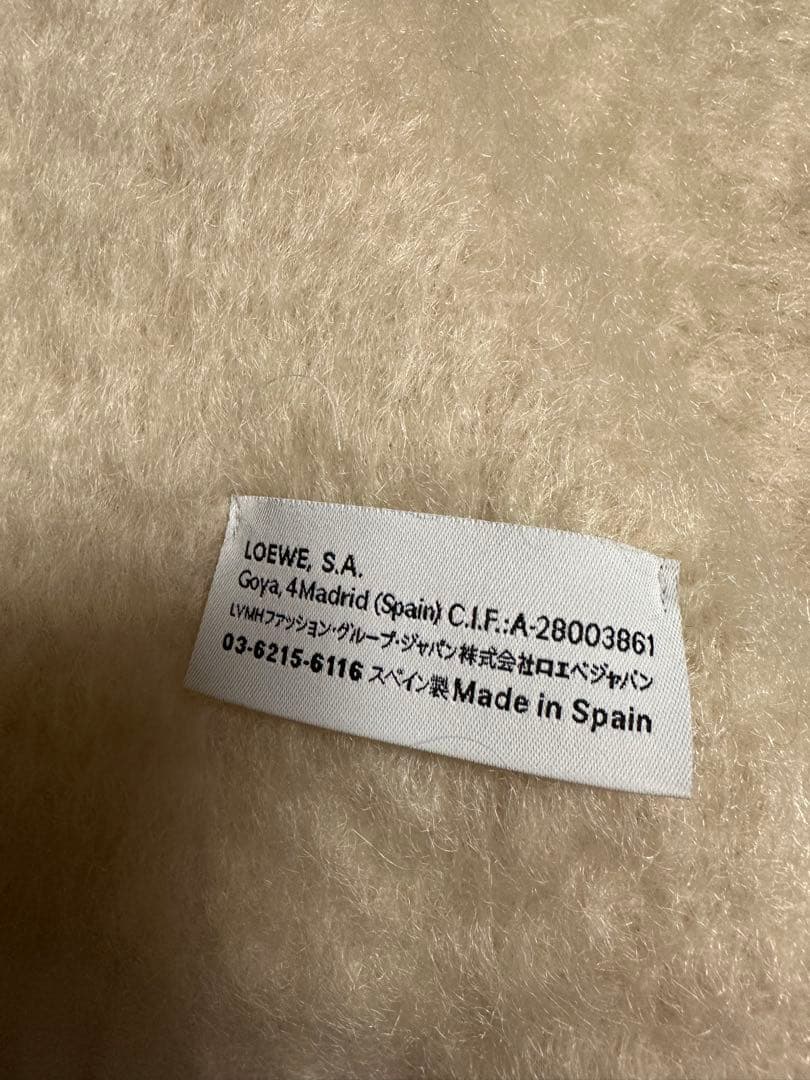【購入前コメント要】クリーニング済 LOEWE ロエベ マフラー ホワイト 白
