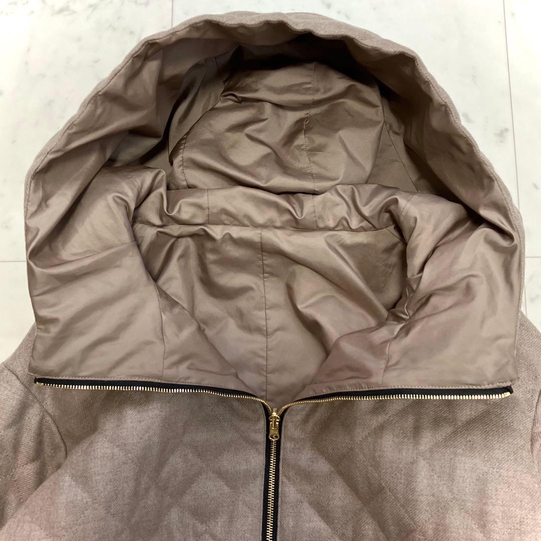 美品 ベイジ BEIGE, キルティングジャケット リバーシブル モカ