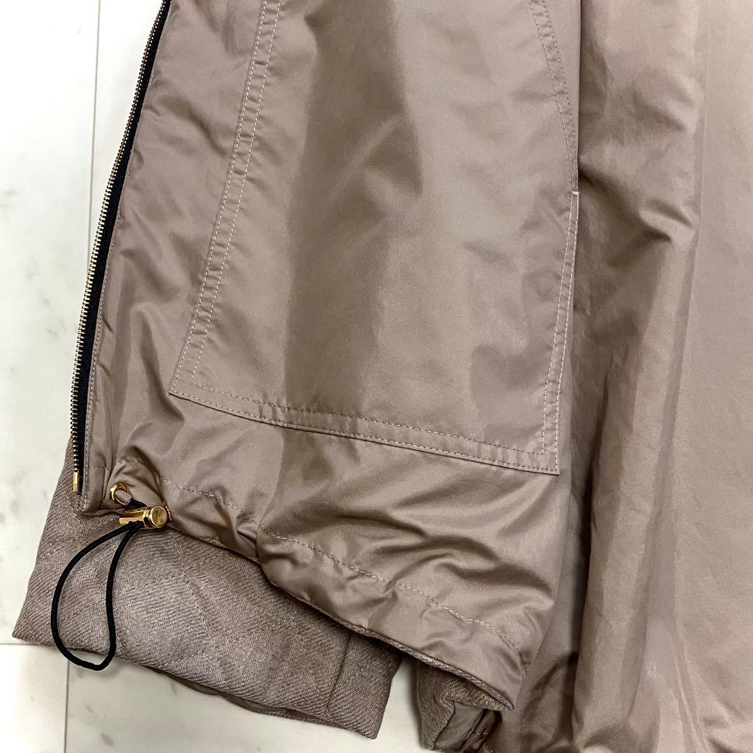 美品 ベイジ BEIGE, キルティングジャケット リバーシブル モカ