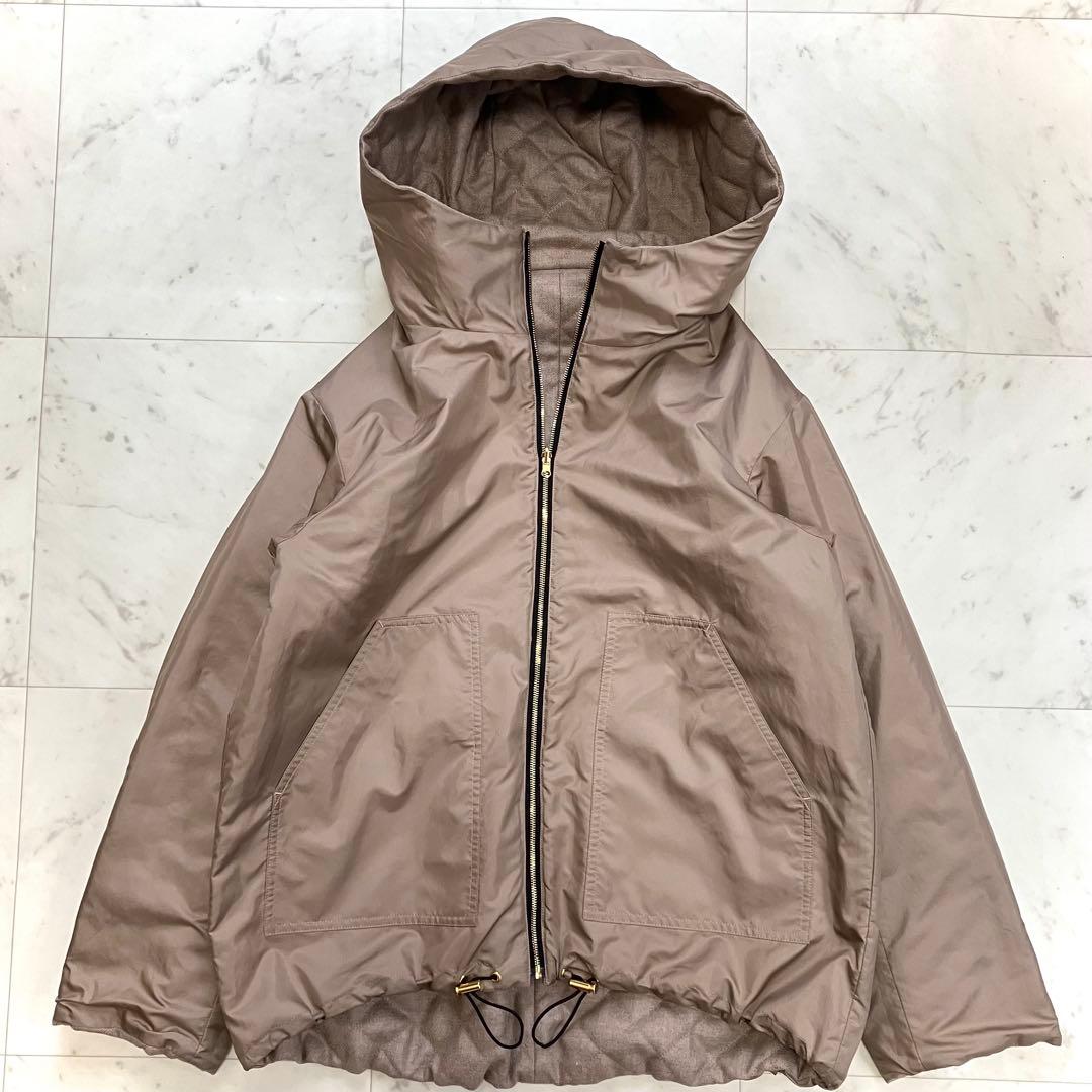 美品 ベイジ BEIGE, キルティングジャケット リバーシブル モカ