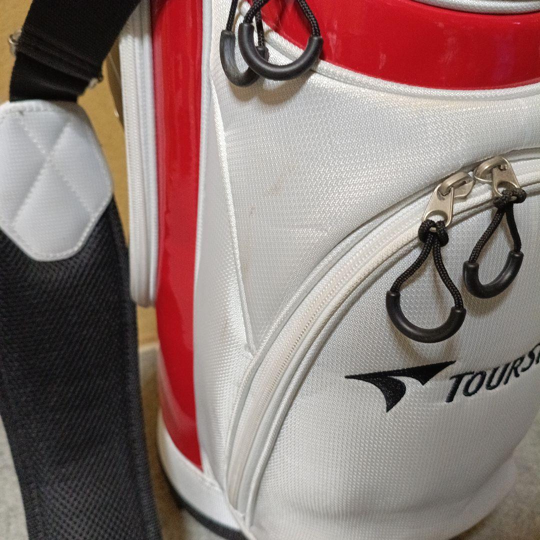 軽量 Tourstage キャディバッグ ホワイト/ブラック/レッド