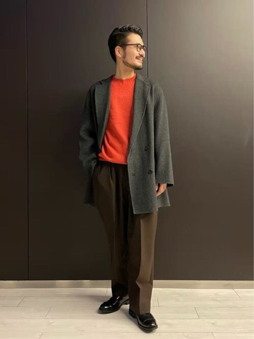 【送料無料】ORCIVAL ウールリバーダブルブレストコート ネイビー 4