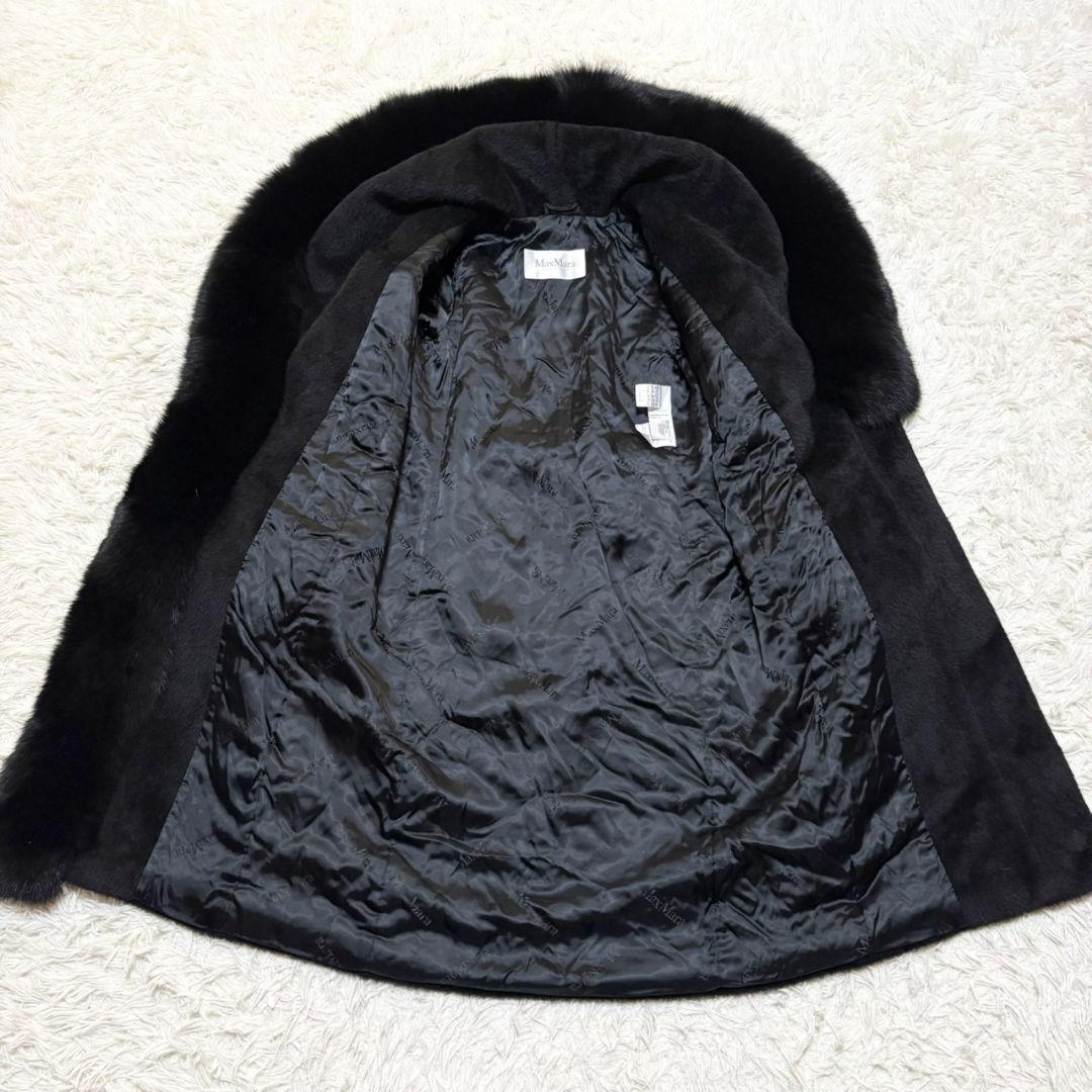 極美品 最高級ライン マックスマーラ コート　ファー 白タグ アルパカ混