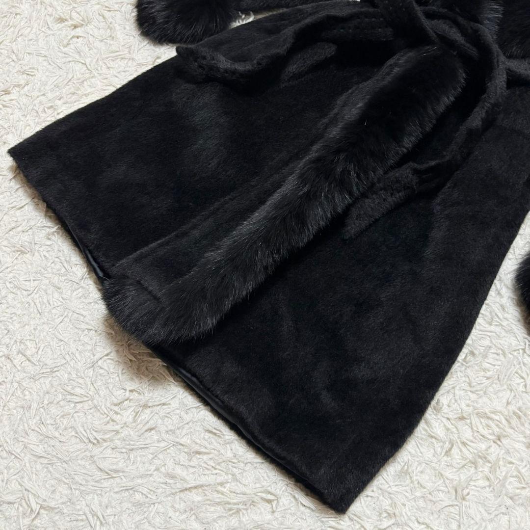 極美品 最高級ライン マックスマーラ コート　ファー 白タグ アルパカ混