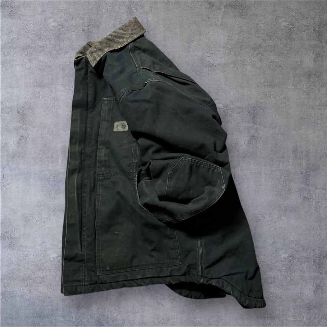 2187古着00年代Dickiesダック地カバーオール雰囲気系鬼フェード中綿墨黒