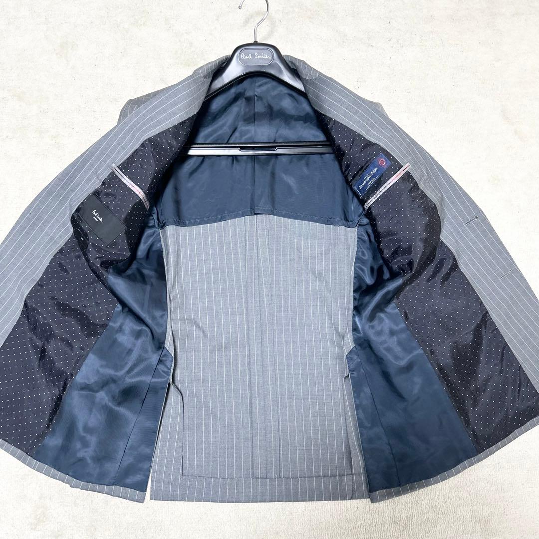 美品　ポールスミス　エルメネジルドゼニア　スーツセットアップ　グレー　ストライプ