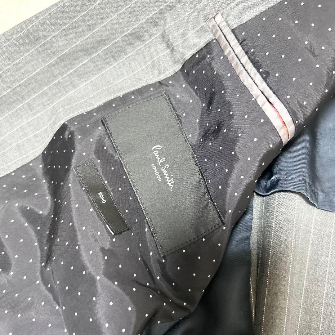 美品　ポールスミス　エルメネジルドゼニア　スーツセットアップ　グレー　ストライプ