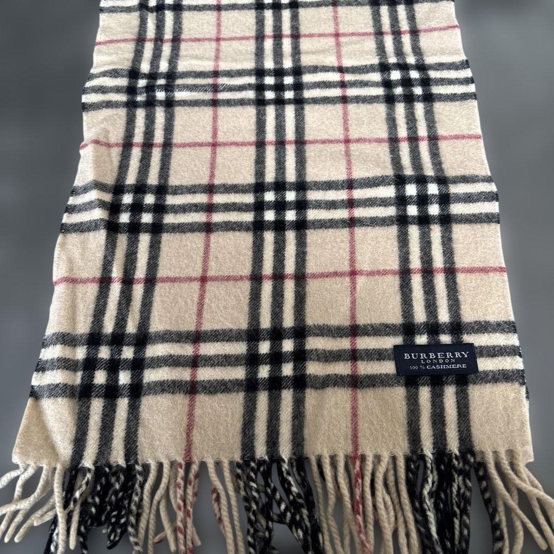 バーバリーロンドン　カシミヤ100%マフラー