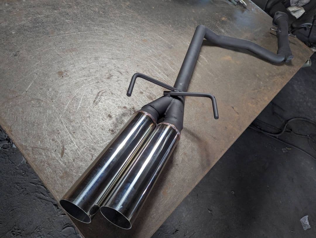 130系マークXワンオフストレートマフラー！リアピース左出し！