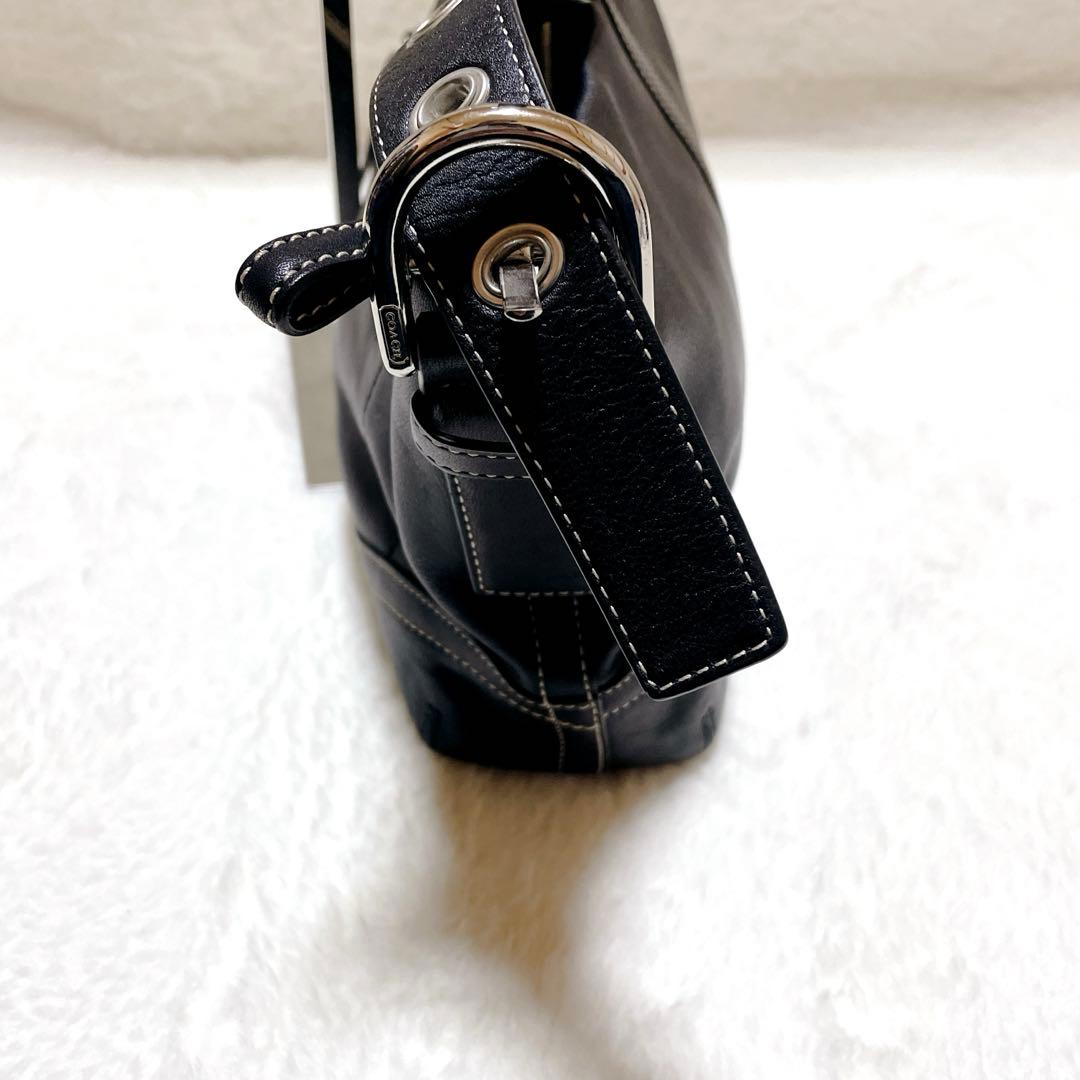 【美品】COACH コーチ ショルダーバッグ レザー ブラック