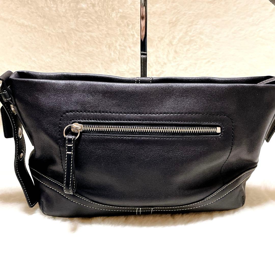【美品】COACH コーチ ショルダーバッグ レザー ブラック