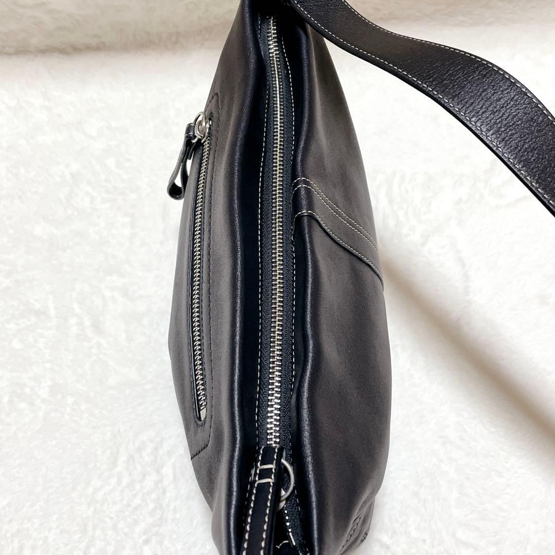 【美品】COACH コーチ ショルダーバッグ レザー ブラック