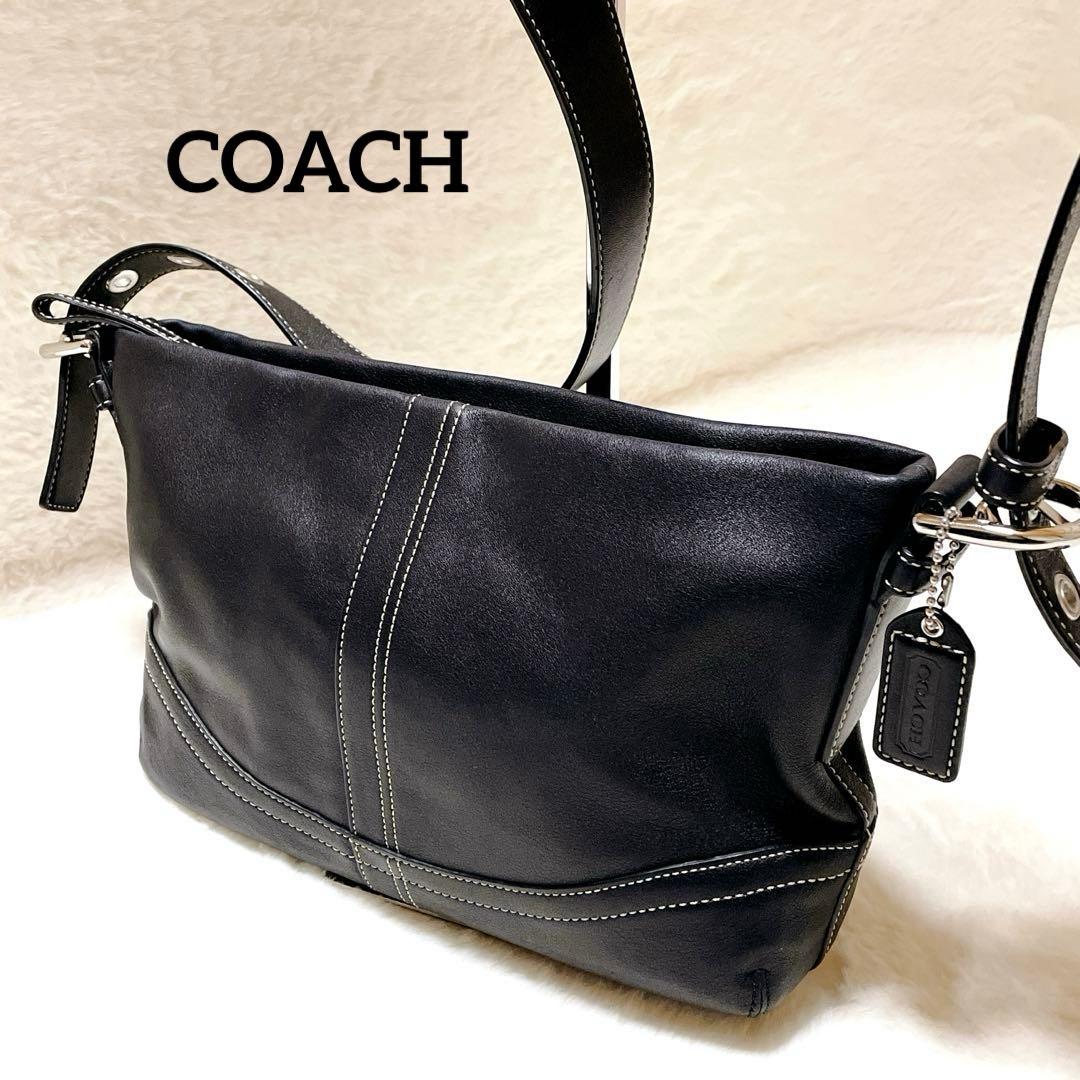 【美品】COACH コーチ ショルダーバッグ レザー ブラック
