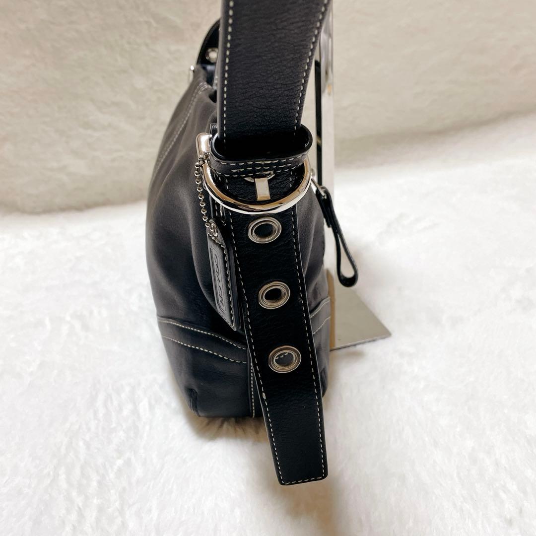 【美品】COACH コーチ ショルダーバッグ レザー ブラック