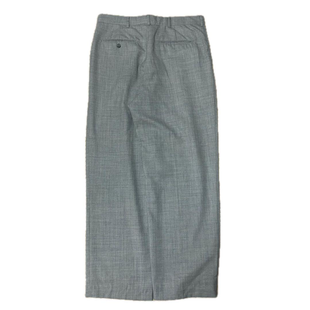 90s USA製 LANDS' END スラックス “絣” グレー ランズエンド