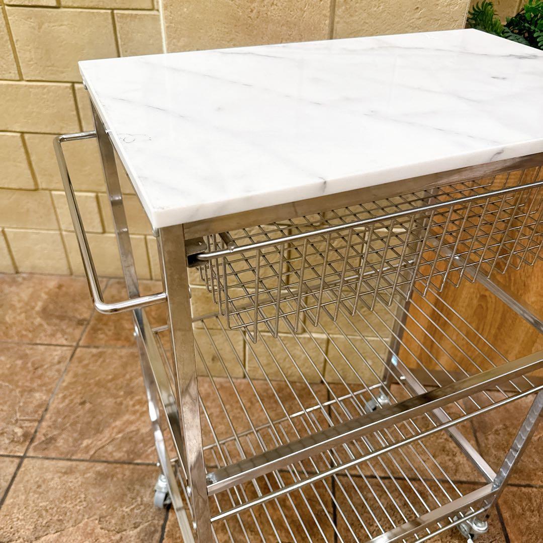アスプルンド マーブルトップトローリーL 天然大理石 キッチンワゴン