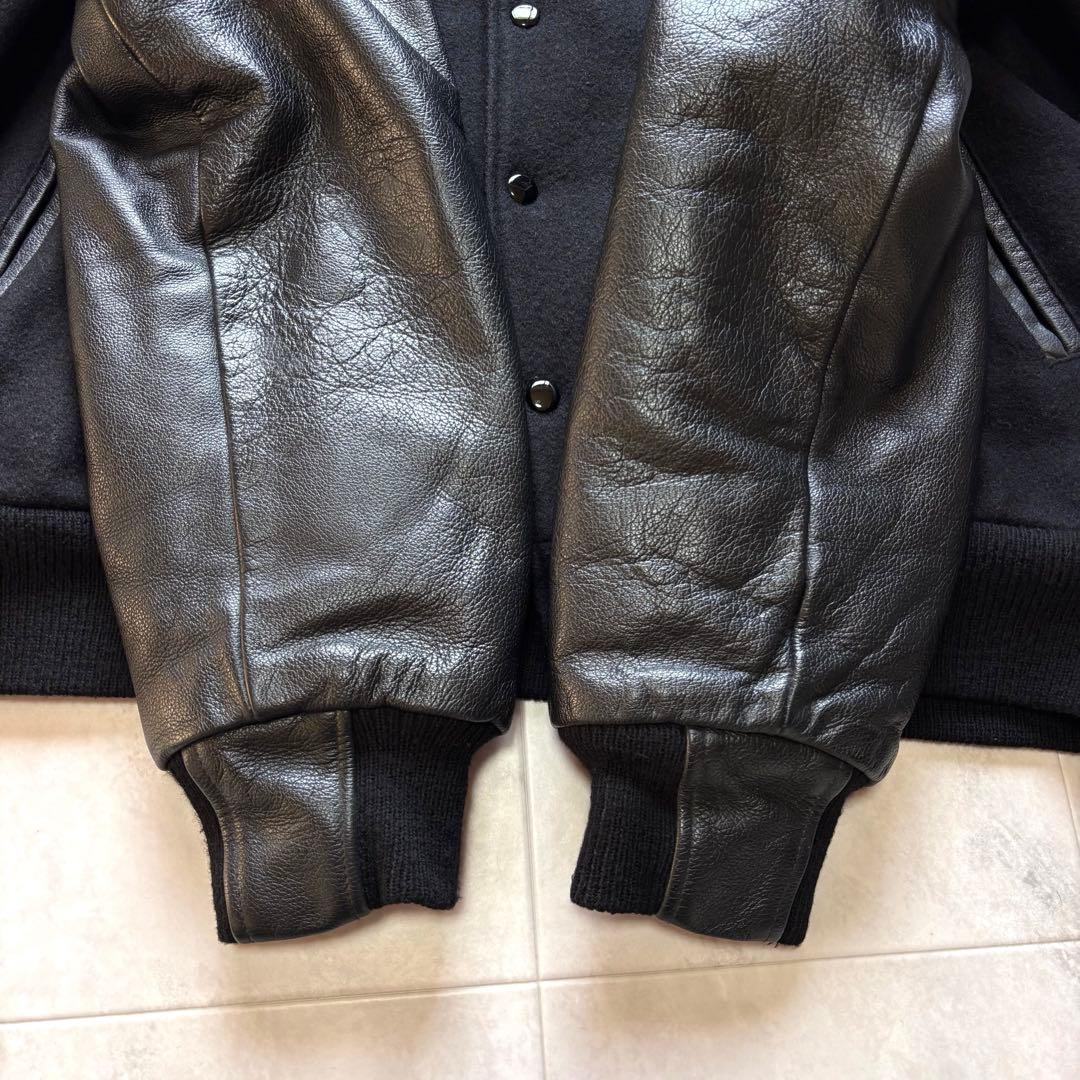 【入手困難】ゴールデンベア オールブラック レザースタジャン USA製 短丈