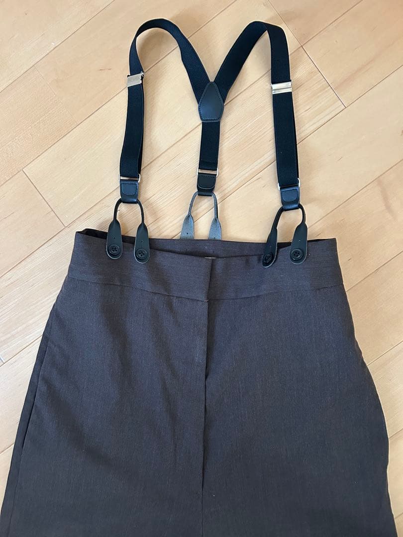 ＜H＞GABA HIGHWAIST SUSPENDERS PANTS2022FW