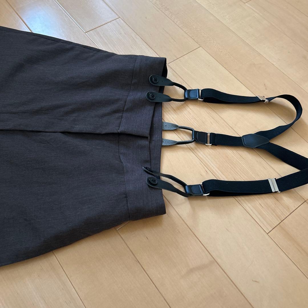 ＜H＞GABA HIGHWAIST SUSPENDERS PANTS2022FW
