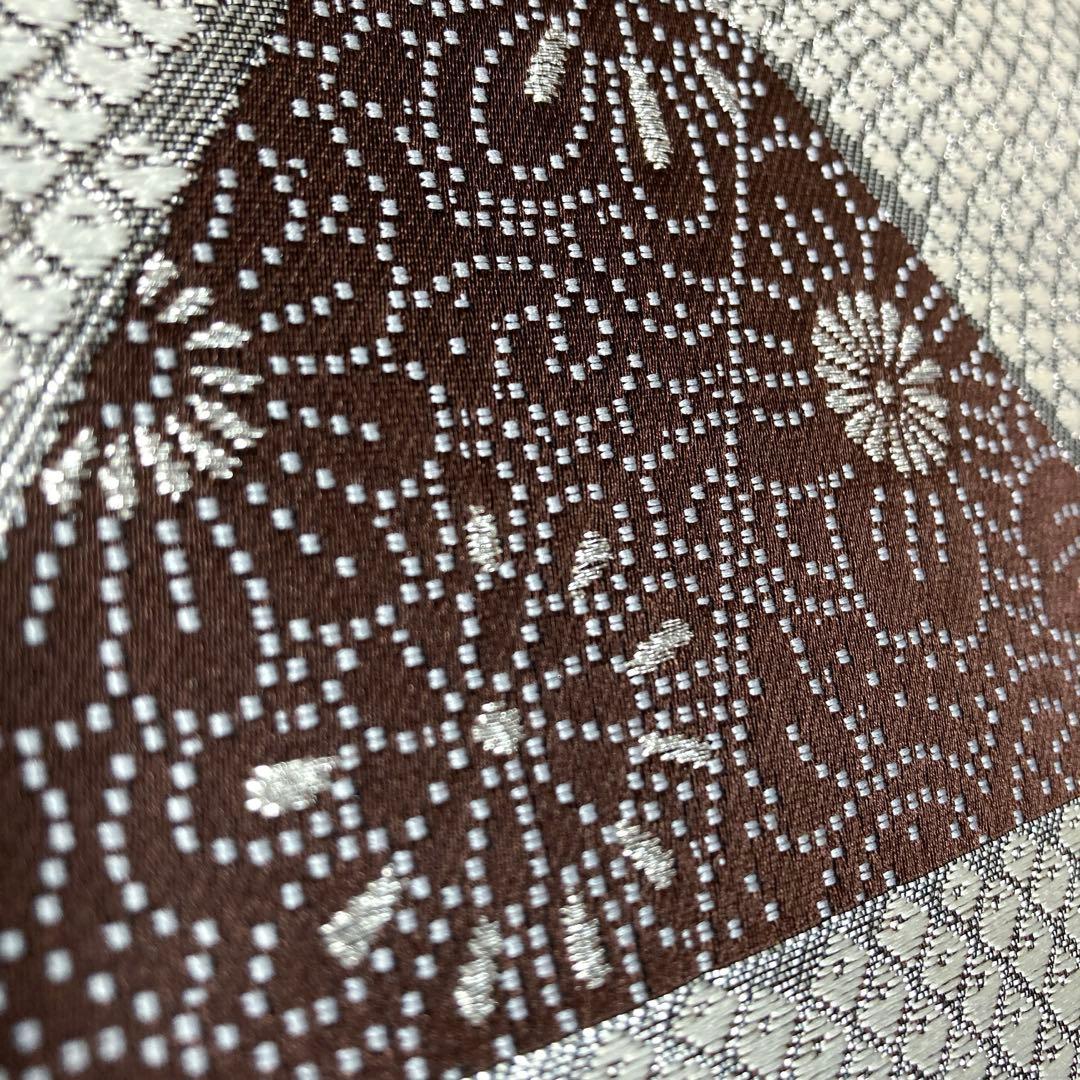 専用ページ　正絹　六通袋帯【鱗文様　花　鹿の子】