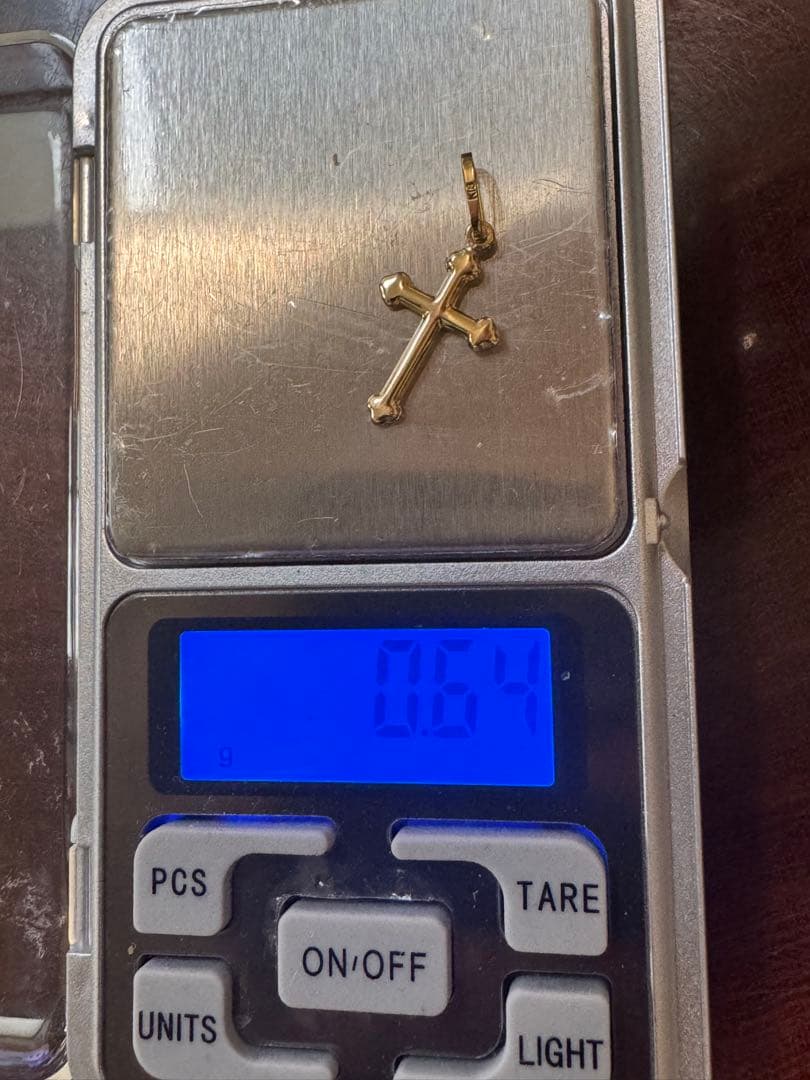 トレカル、2点セット18k金十字架チャーム 18k刻印