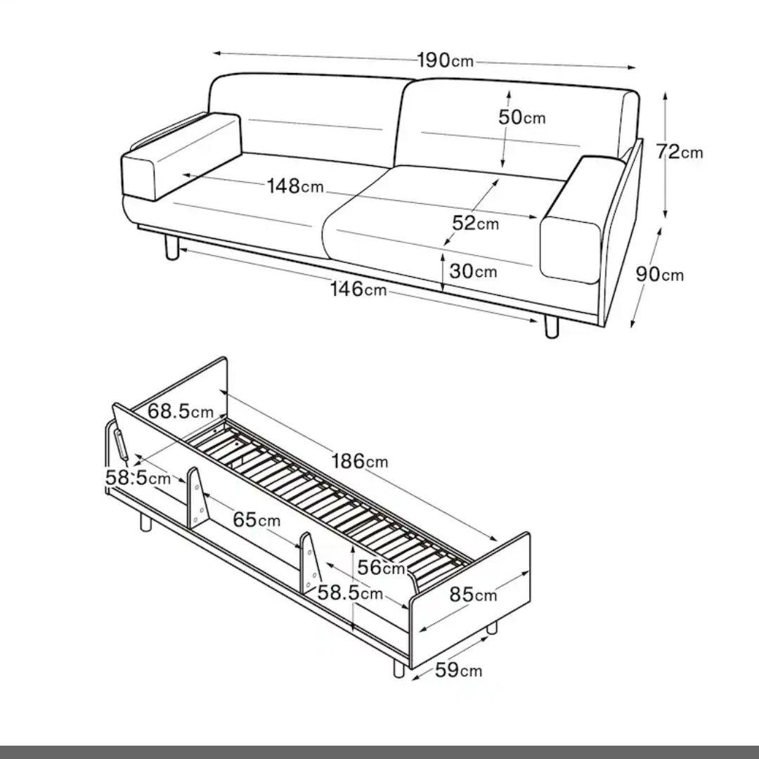 6/27までの出品です！無印良品 木製ソファ オーク材 突板2.5 シーター