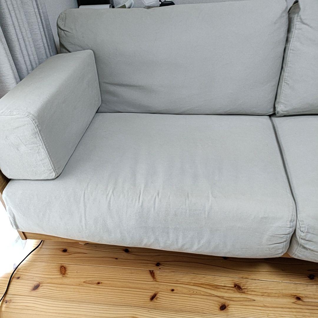 6/27までの出品です！無印良品 木製ソファ オーク材 突板2.5 シーター