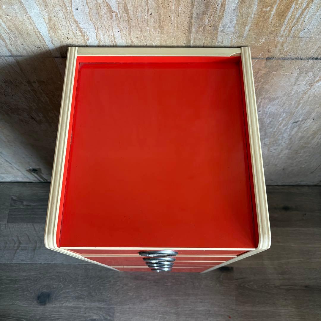 昭和レトロ レトロポップ 5段チェスト オレンジ　レトロタンス　ヴィンテージ