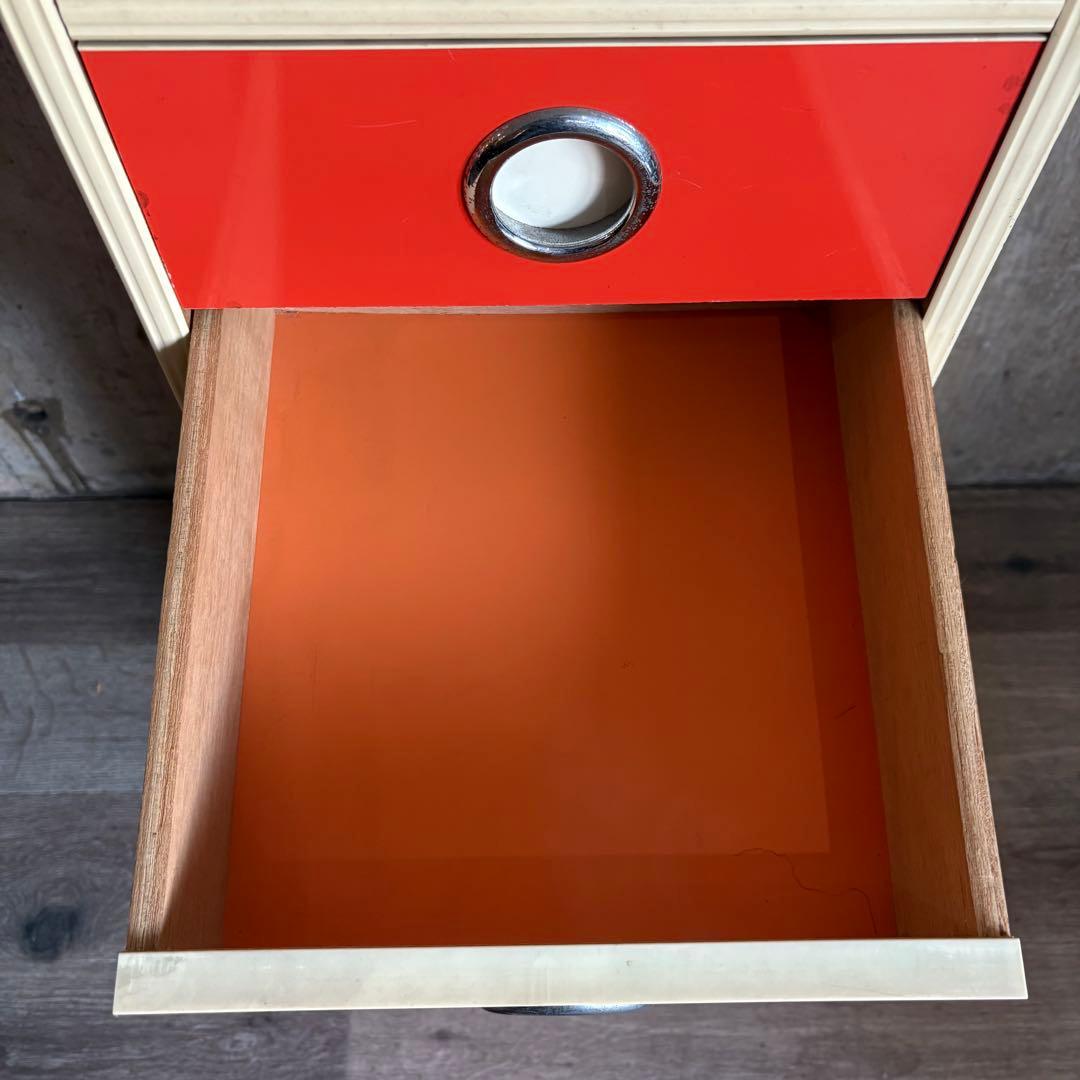 昭和レトロ レトロポップ 5段チェスト オレンジ　レトロタンス　ヴィンテージ