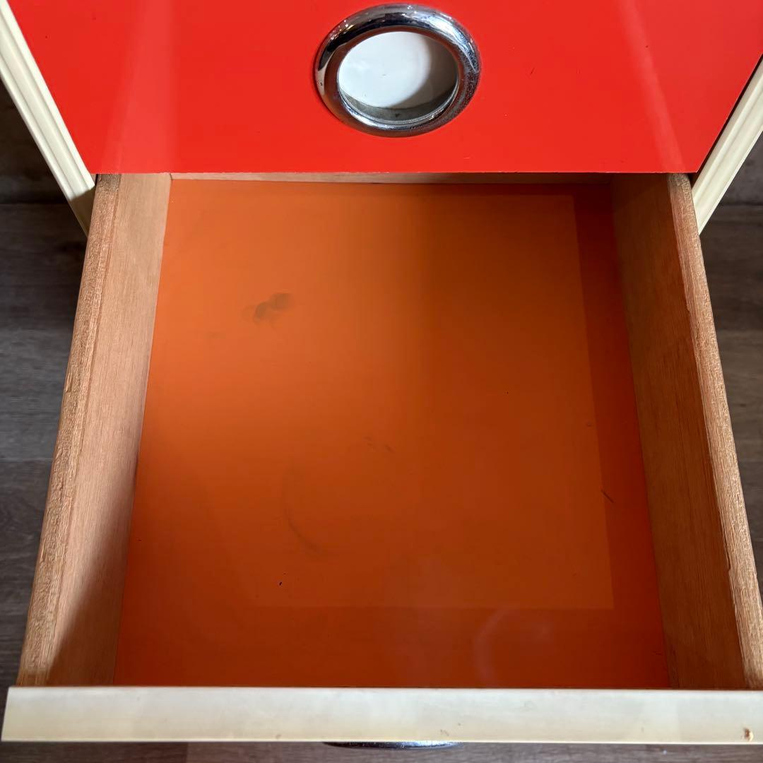 昭和レトロ レトロポップ 5段チェスト オレンジ　レトロタンス　ヴィンテージ