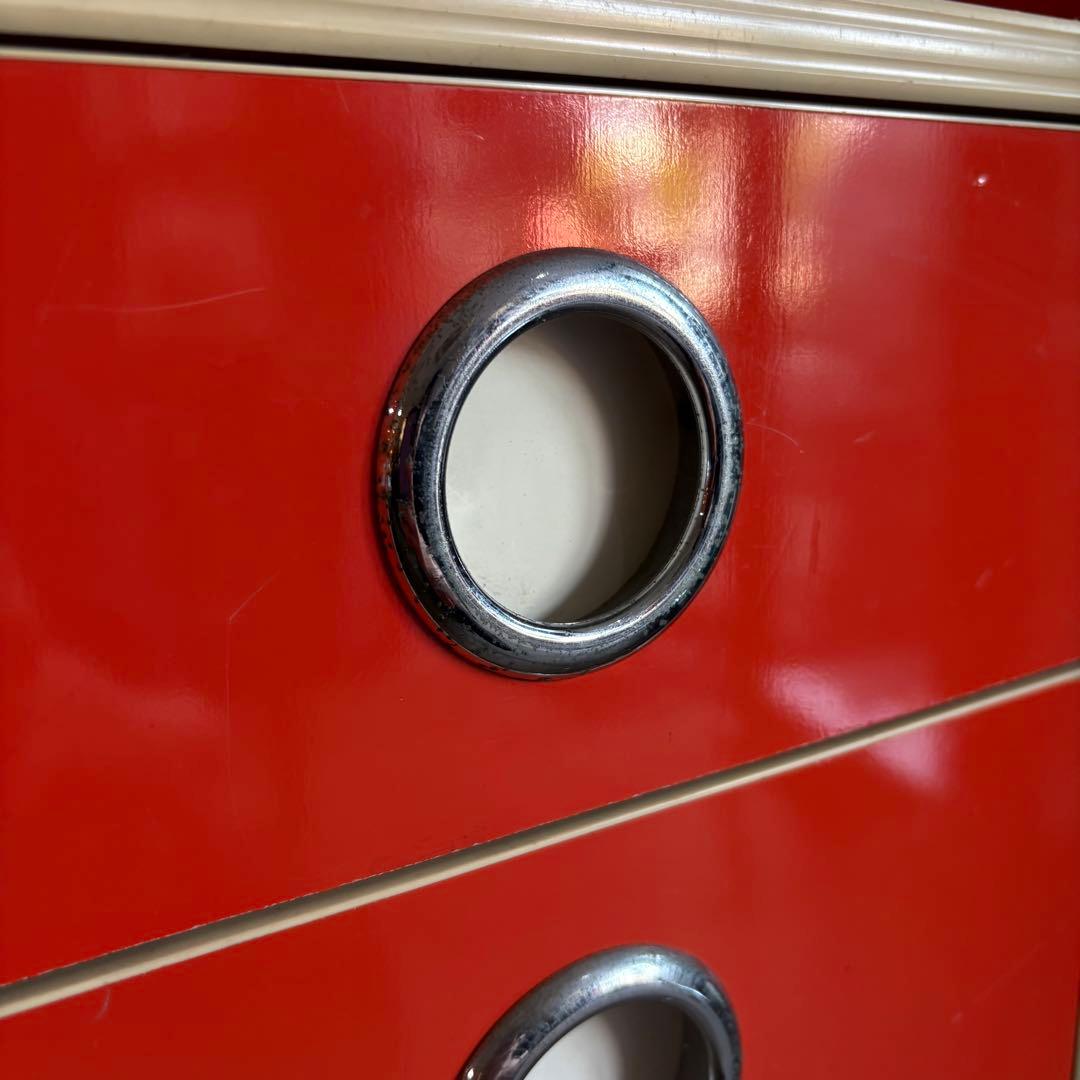 昭和レトロ レトロポップ 5段チェスト オレンジ　レトロタンス　ヴィンテージ