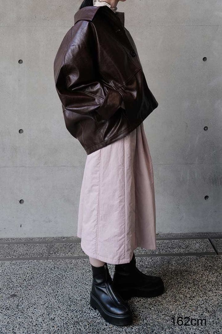 新品未使用タグ付き machatt公式 エコレザージャケット ブラウン