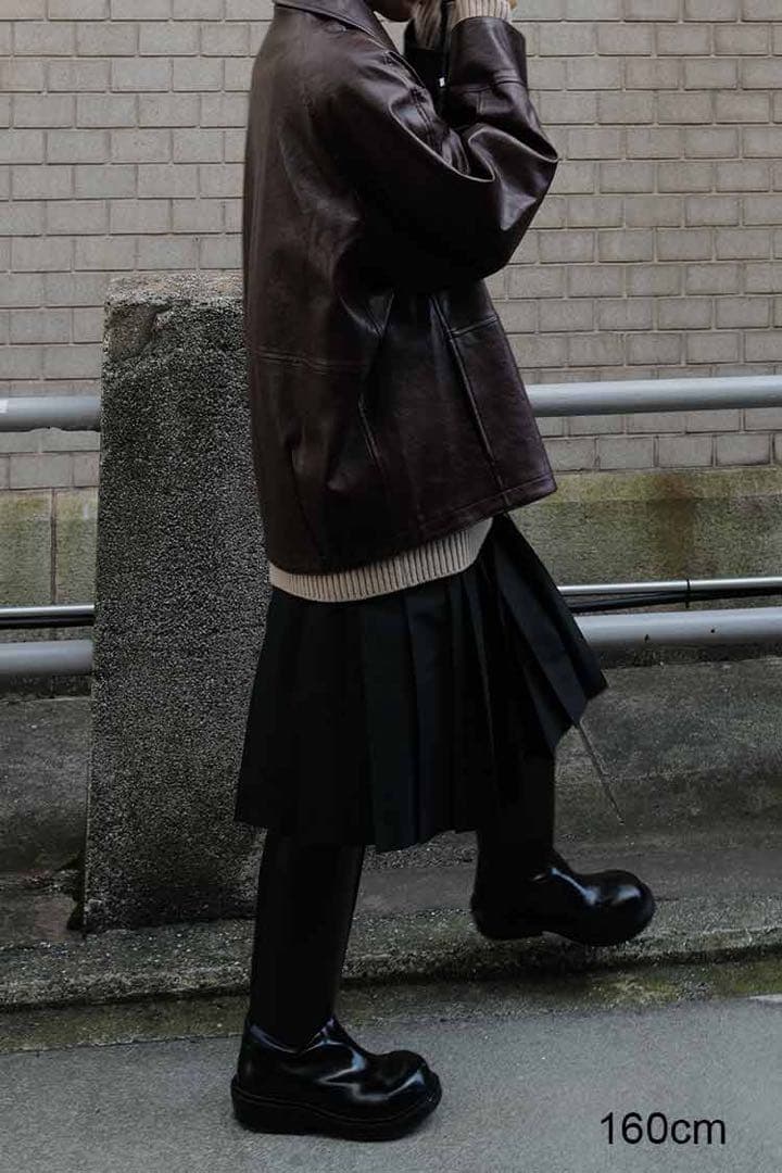 新品未使用タグ付き machatt公式 エコレザージャケット ブラウン