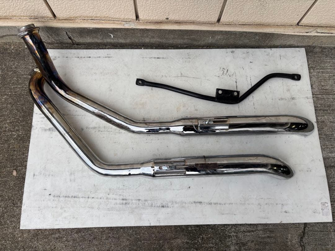 は*ね様 ショベルヘッド　マフラー　ステー付き