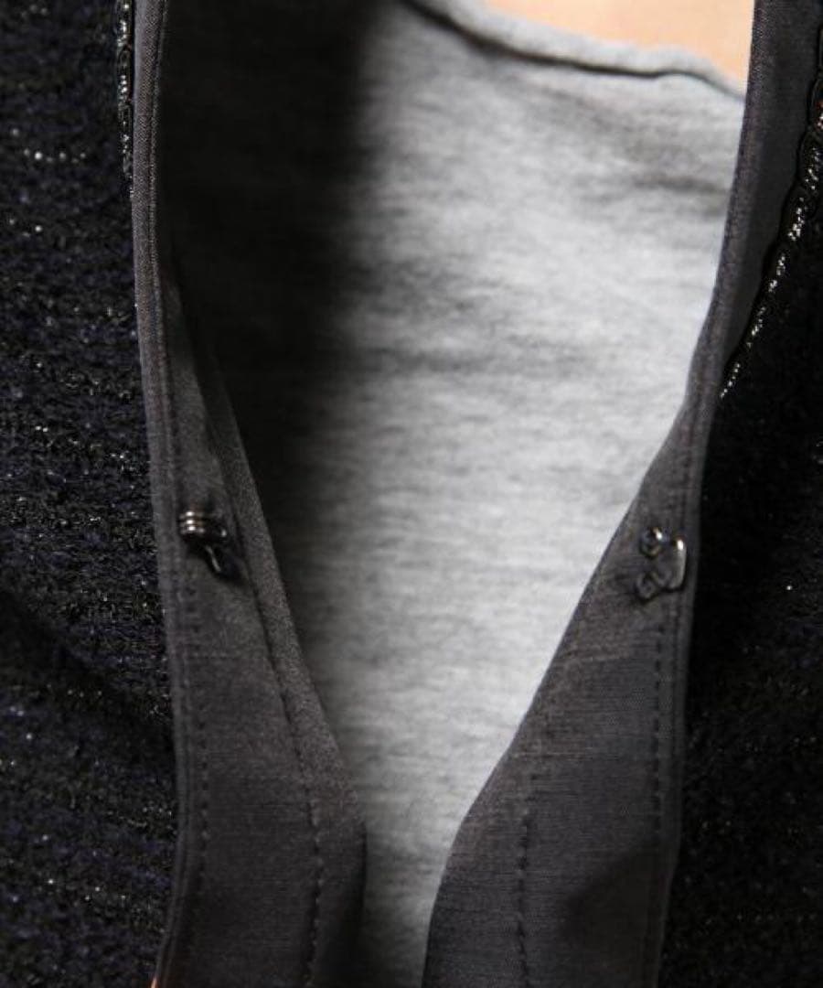 23区 ボーダーカラミツイードジャケット ブラック オンワード樫山 48 XL〜